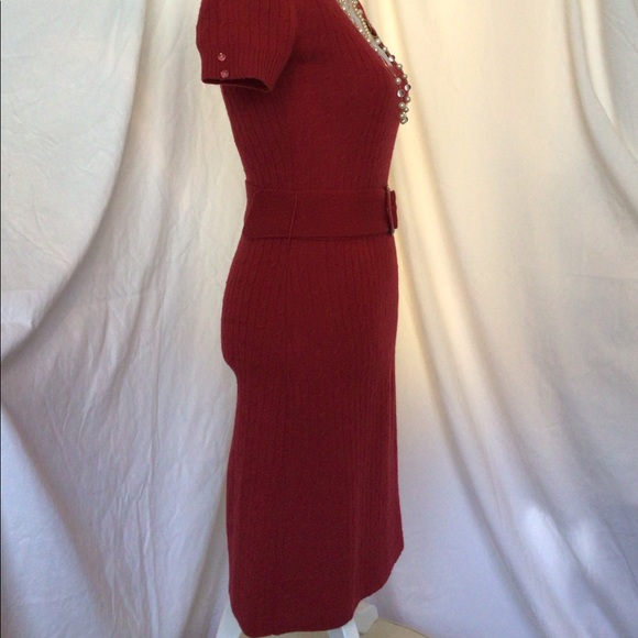 Red Betsey Johnson Cable Knit Dress - Picture 2 of 7